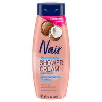 Nair Sensitive Formula Shower Cream Natural Coconut Oil/Vitamin E Hair Remover, 12 Ounce