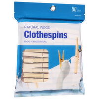 Jacent Clothespins, Natural Wood, 50 Each