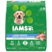 IAMS Proactive Health Dog Food, Super Premium, Chicken & Whole Grain Recipe, Large Breed, Adult 1+, 30 Pound