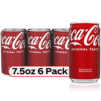 Coca-Cola Soda Soft Drink, 7.5 fl oz, 6 Each