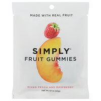 Simply Fruit Gummies, Mixed Peach and Raspberry, 1.8 Ounce