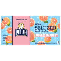 Polar Premium Naturally Calorie-Free Ruby Red Grapefruit Seltzer, 8 Each