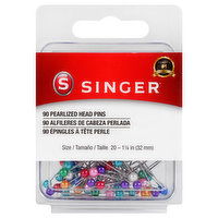 Singer Head Pins, Pearlized, 90 Each