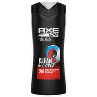 Axe Shampoo + Conditioner + Body Wash, Total Fresh, Clean All Over, 3-in-1, 16 Fluid ounce