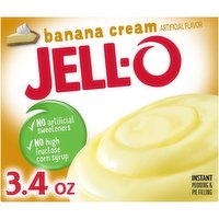 Jell-O Banana Cream Instant Pudding & Pie Filling Mix, 3.4 Ounce