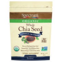 Spectrum Essentials Chia Seed, Organic, Whole, 12 Ounce