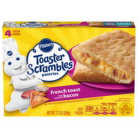 Pillsbury Toaster Scrambles Toaster Pastries, French Toast, Pork Shoulder Bacon, 4 Each