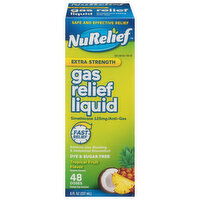 NuRelief Gas Relief Liquid, Extra Strength, Tropical Fruit Flavor, 8 Fluid ounce