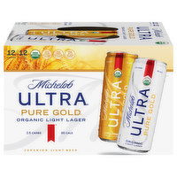 Michelob Ultra Pure Gold Beer, Organic, Light Lager, 12 Each