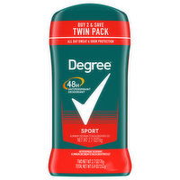 Degree Antiperspirant Deodorant, Sport, Twin Pack, 2 Each