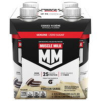 Muscle Milk Zero Sugar Genuine Cookies 'N Creme Protein Shake, 4 Each