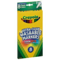 Crayola Color Max Washable Markers, Ultra-Clean, Classic Colors, 8 Each