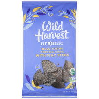 Wild Harvest Tortilla Chips, with Flax Seeds, Organic, Blue Corn, 9 Ounce