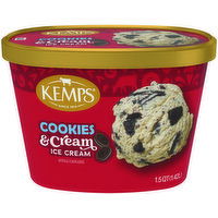 Kemps Cookies & Cream Ice Cream, 1.5 Quart