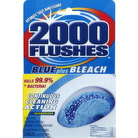 2000 Flushes Toilet Bowl Cleaner, Automatic, Blue Plus Bleach, 2 Each