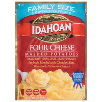 Idahoan Mashed Potatoes, Four Cheese, Family Size, 8 Ounce