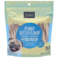 Essential Everyday Dog Treats, Peanut Butter Flavor, Twist Sticks, 50 Each