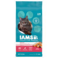 IAMS Proactive Health Cat Food, with Salmon, Premium, Indoor, Weight & Hairball Care, Adult 1+ Years, 7 Pound