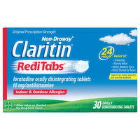 Claritin RediTabs Indoor & Outdoor Allergies, Non-Drowsy, 10 mg, Tablets, 30 Each