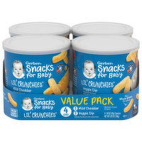 Gerber Snacks for Baby Baked Grain Snack, Mild Cheddar/Veggie Dip, Value Pack, 4 Each