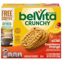 belVita Breakfast Biscuits, Crunchy, Cranberry Orange, 5 Each