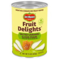 Del Monte Fruit Delights Salted Caramel Sliced Pears in Extra Light Syrup, 15 Ounce
