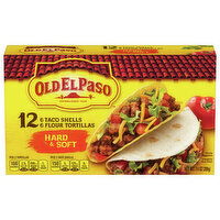 Old El Paso Taco Shells & Flour Tortillas, Hard & Soft, 12 Each