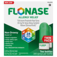 Flonase Allergy Relief, Nasal Spray, Full Prescription Strength, 50 mcg, Twin Pack, 2 Each