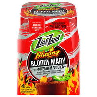Zing Zang Bloody Mary, with Premium Vodka, Blazing, 4 Pack, 4 Each