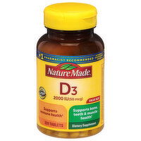 Nature Made Vitamin D3, 50 mcg, Tablets, Value Size, 220 Each