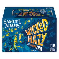 Samuel Adams Beer, IPA, Juicy England, Wicked Hazy, 6 Pack, 6 Each