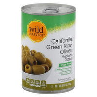 Wild Harvest Olives, Green Ripe, California, Medium Pitted, 6 Ounce