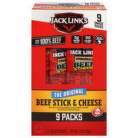 Jack Link's Beef Stick & Cheese, The Original, 9 Packs, 9 Each