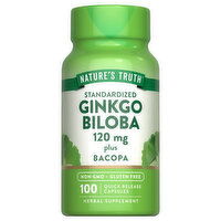 Nature's Truth Ginkgo Biloba, Standardized, 120 mg, Capsules, 100 Each