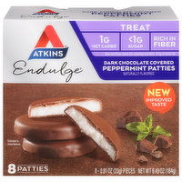 Atkins Endulge Treat, Peppermint Patties, Dark Chocolate Covered, 8 Each