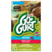 Go-Gurt Yogurt, Fat Free, Berry Bounty, Cherry Galaxy, Value Pack, 20 Each