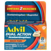 Advil Back Pain, Dual Action, 18 Each