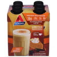 Atkins Protein-Rich Shake, Pumpkin Spice Latte, 4 Each