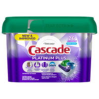 Cascade Platinum Plus Dishwasher Detergent, ActionPacs, Fresh Scent, 26 Each