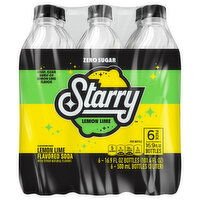 Starry Caffeine Free Zero Sugar Lemon Lime Soda, 6 Each