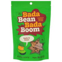 Bada Bean Bada Boom Broad Beans, Crunchy, Garlic & Onion, 4.5 Ounce