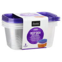 Essential Everyday Reusable Containers, Deep Dish, 64 Fluid Ounce, 3 Each