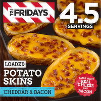 TGI Fridays Loaded Cheddar & Bacon Potato Skins Frozen Snacks, 13.5 Ounce