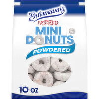 Entenmann's Pop'ettes Powdered Sugar Mini Donuts, 10 oz, 10 Ounce