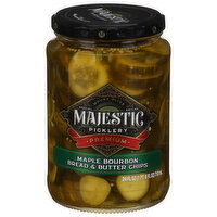 Majestic Picklery Bread & Butter Chips, Premium, Maple Bourbon, 24 Fluid ounce