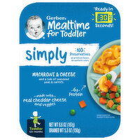 Gerber Mealtime for Toddler Macaroni & Cheese, Toddler (12+ Months), Simply, 6.6 Ounce