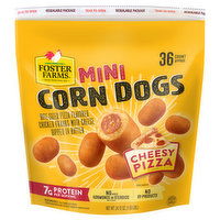 Foster Farms Corn Dogs, Cheesy Pizza Flavor, Mini, 36 Each