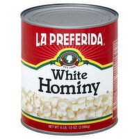 La Preferida Hominy, White, 108 Ounce