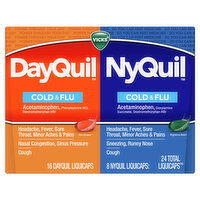 Vicks Mixed Vicks DayQuil & NyQuil Cold & Flu LiquiCap Medicine, 24ct, 24 Each