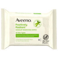 Aveeno Positively Radiant Wipes, Makeup Removing, 25 Each